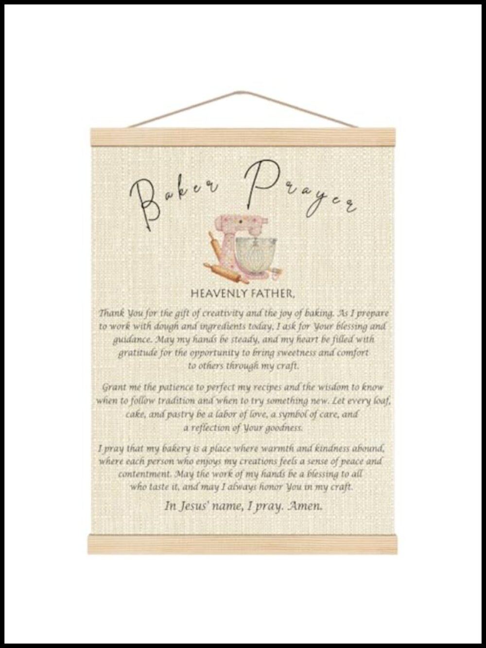 Christian Baker Prayer Wall Art Poster Hanger Frame 12x16 Inspirational Bible
